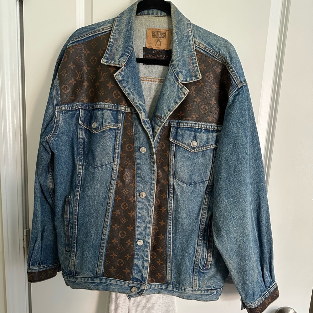Vintage Custom Louis Vuitton x GAP Denim Jacket with Real LV Leather/Hardware